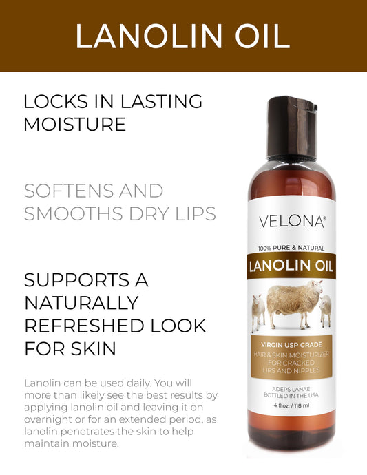 velona lanolin oil close-up texture highlighting smooth emollient benefit