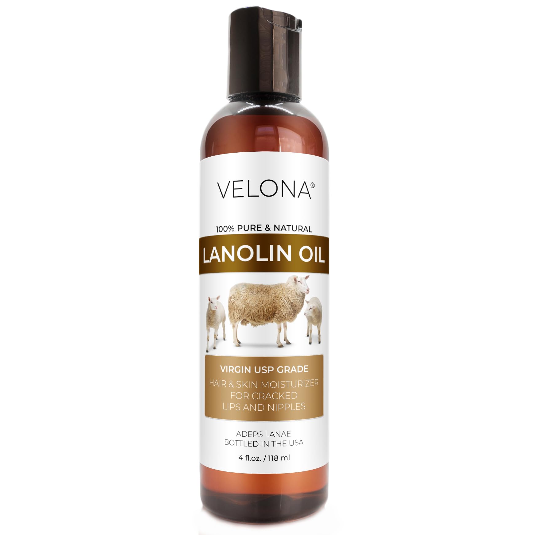 velona lanolin oil front bottle showing label and purity benefit
