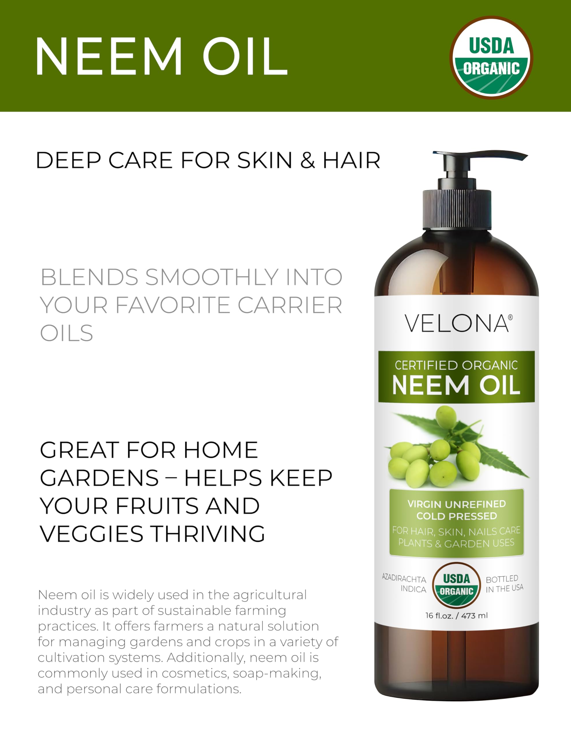 velona neem oil pouring closeup demonstrating rich texture and easy pouring