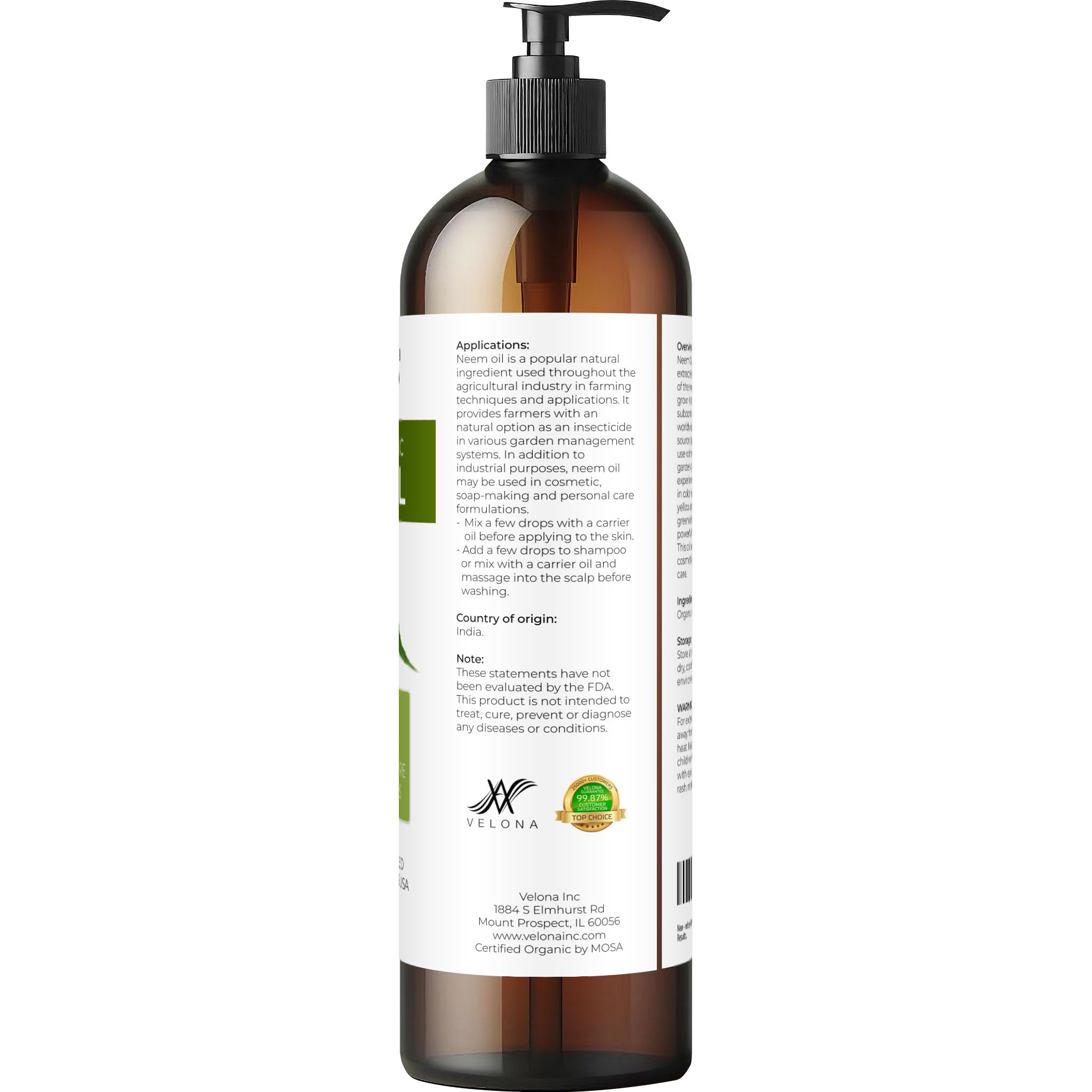 velona neem oil with neem fruit kernels showing raw ingredient authenticity