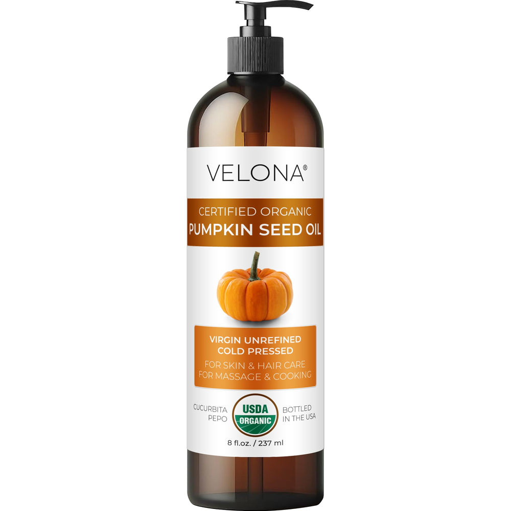 velona bottle front view showing organic label and pure oil benefits