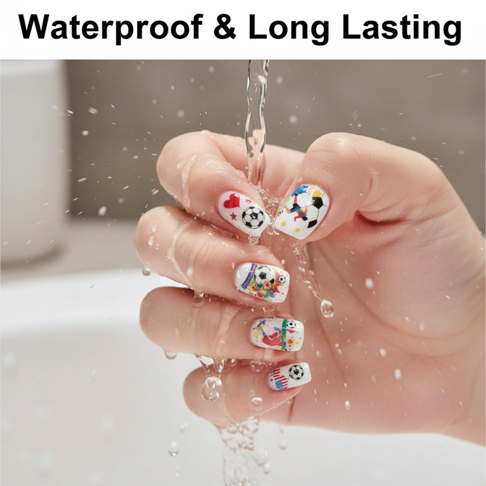 Veloranty single sheet layout with mixed football motifs for versatile DIY nail art