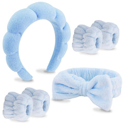 VELSCRUN spa headband front view showing soft material and color for neat hair