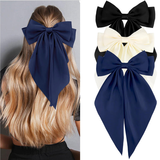 VELSCRUN front view of three colored bows, showcases elegant styling benefit