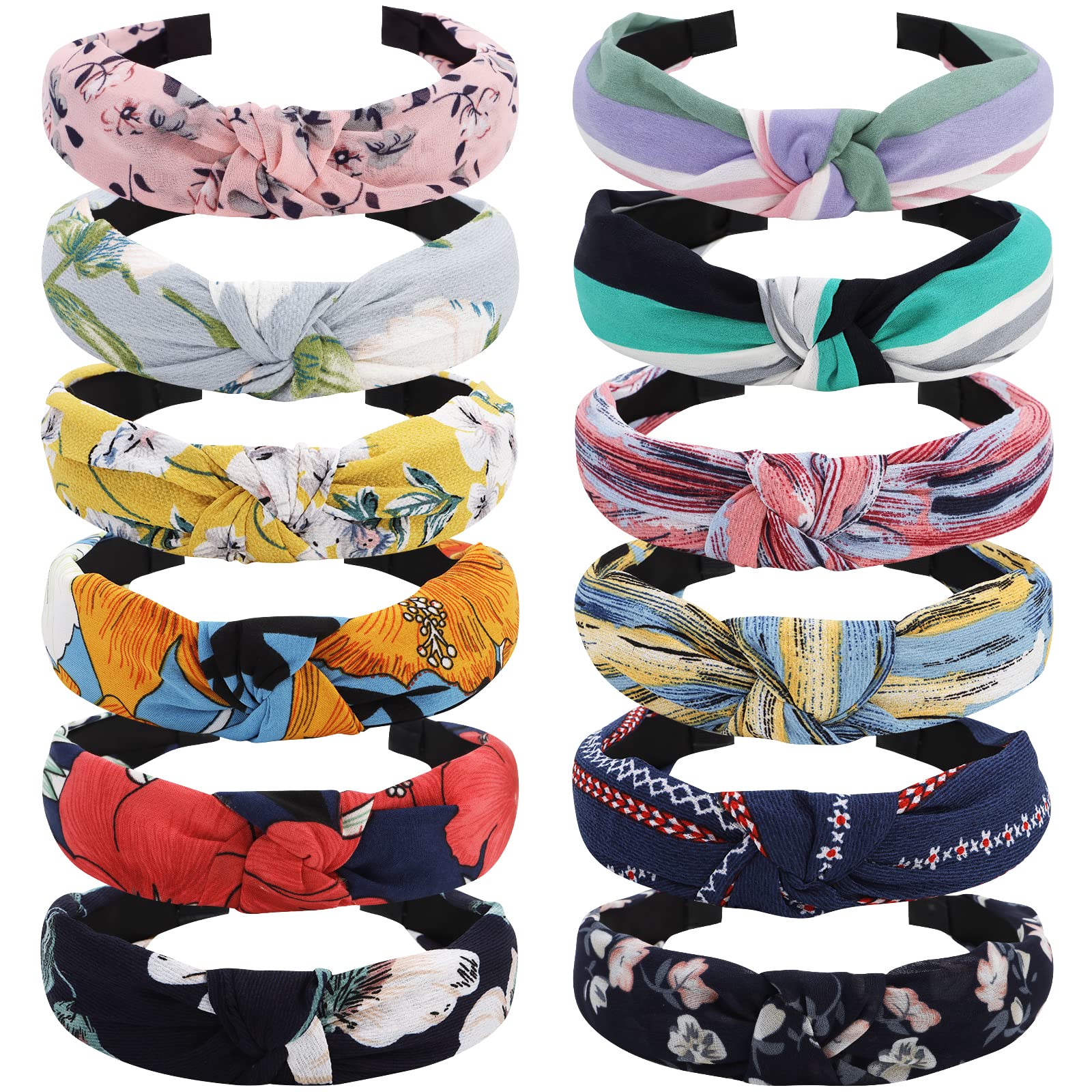VELSCRUN front display of 12 headbands showing variety and easy gifting
