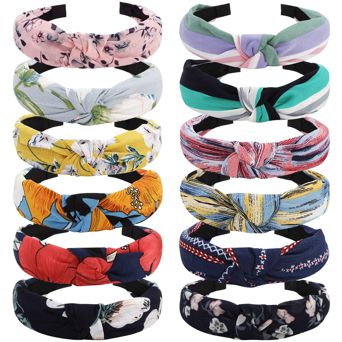 VELSCRUN front display of 12 headbands showing variety and easy gifting