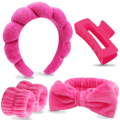 VELSCRUN front packaging showing the hot pink spa headband set benefit tidy storage