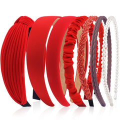 VELSCRUN front view of seven headbands showing variety and styling ease