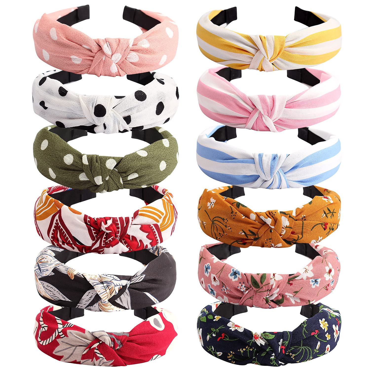 VELSCRUN front view of twelve headbands showing variety and easy styling