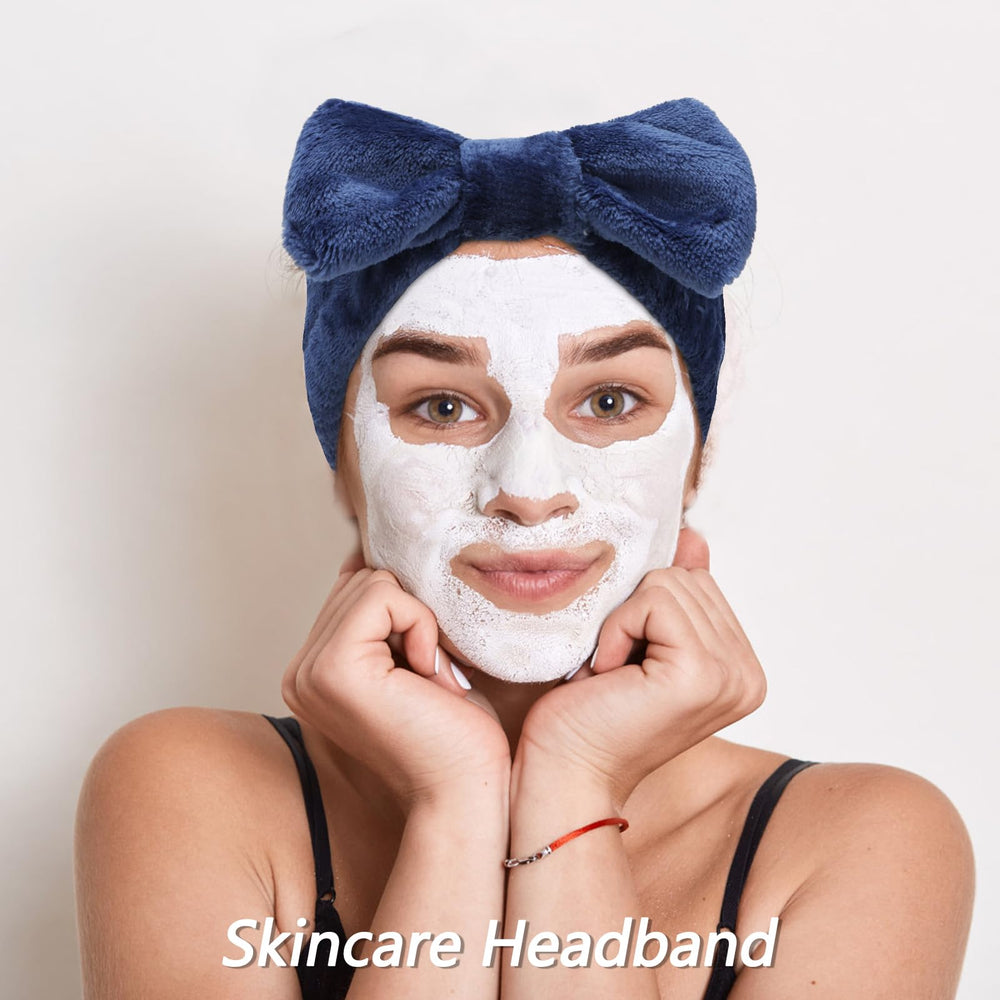 VELSCRUN headband worn during face wash keeping hair back and dry