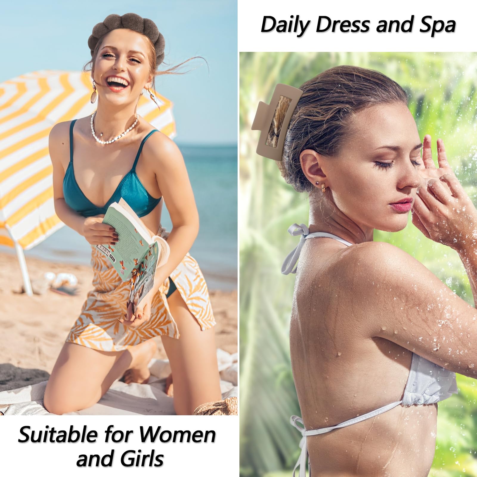 VELSCRUN headband side profile on model holds hair comfortably during cleansing