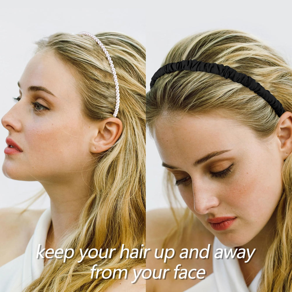 velscrun headband used during face wash demonstrating non-slip hold