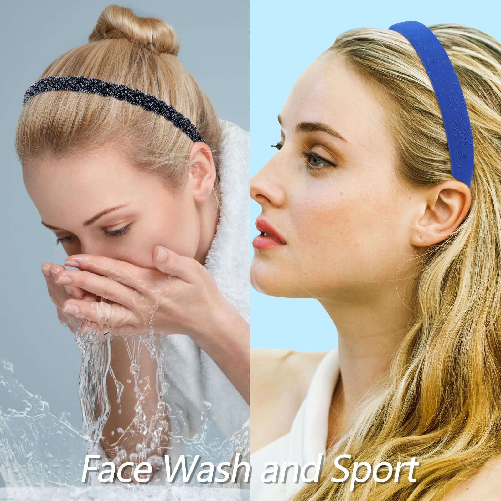VELSCRUN headband worn on short hair demonstrating secure, non‑slip hold