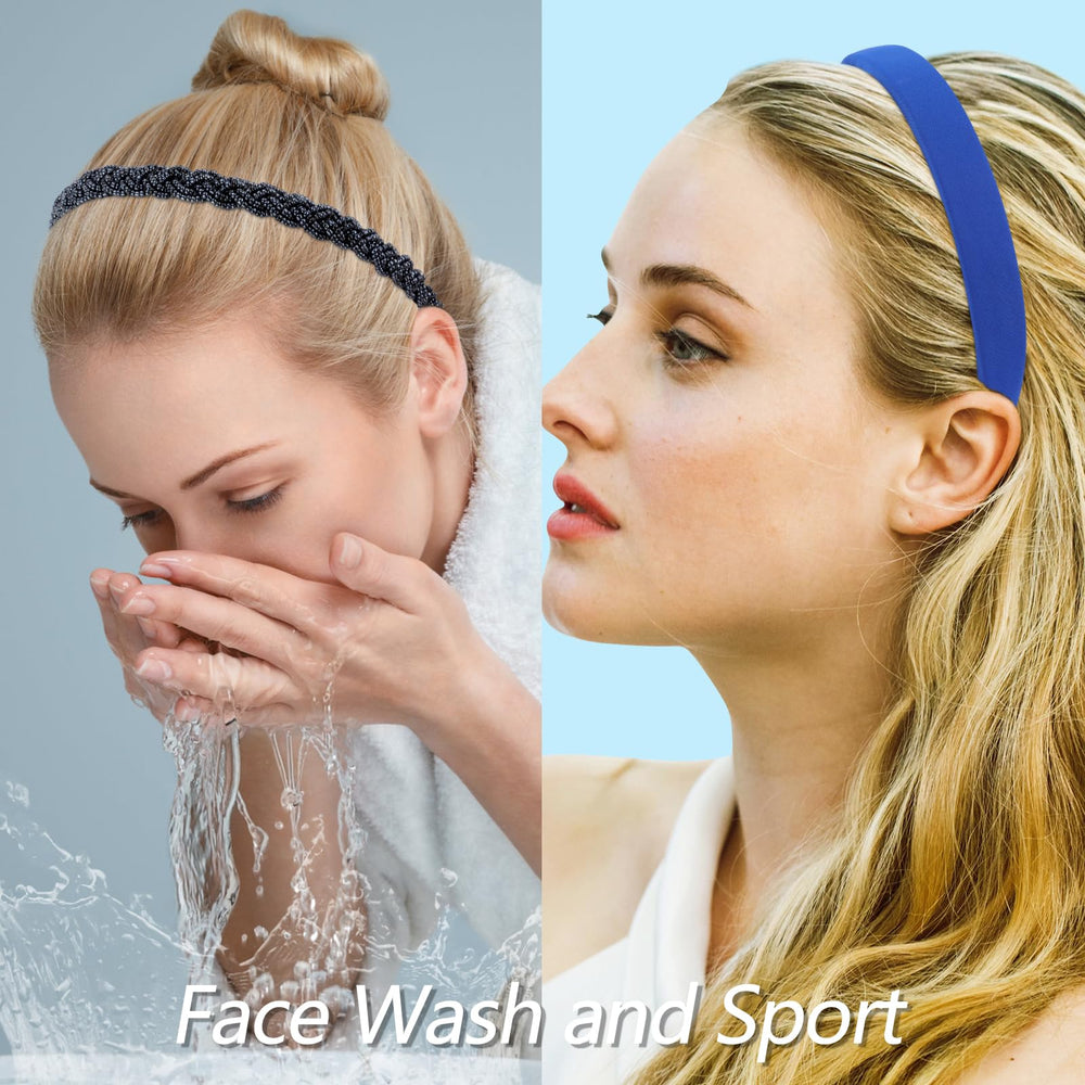 VELSCRUN headband worn on short hair demonstrating secure, non‑slip hold