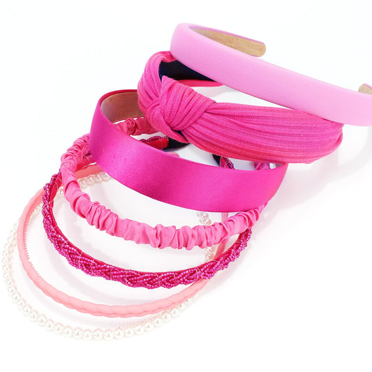 VELSCRUN close-up of knotted hot pink headband highlighting comfort and style