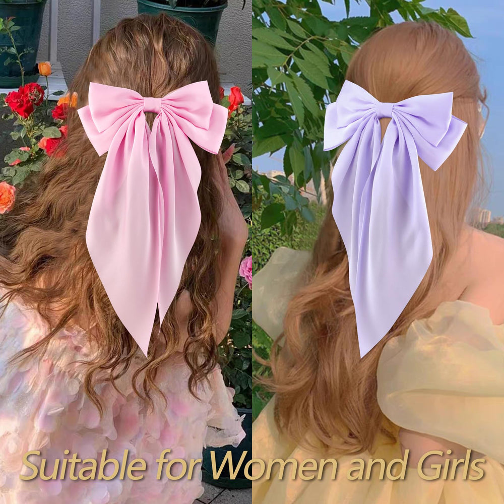 VELSCRUN large bow side profile showing full shape and long tail for statement styles