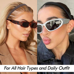 VELSCRUN headband on model with curly hair adding 90s style