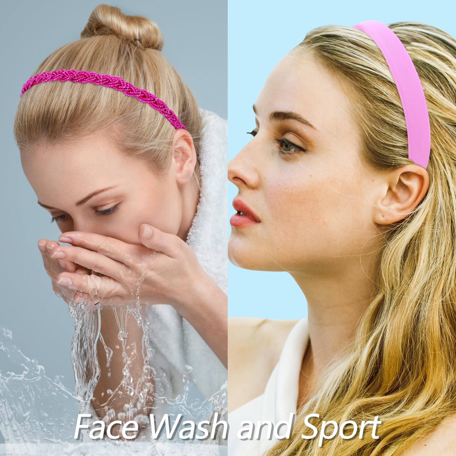 VELSCRUN headband on thick long hair showing strong hold without pulling