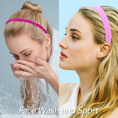 VELSCRUN headband on thick long hair showing strong hold without pulling