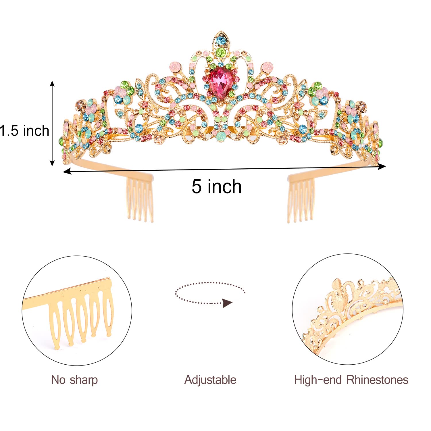 VELSCRUN tiara in hand showing compact size and lightweight comfort