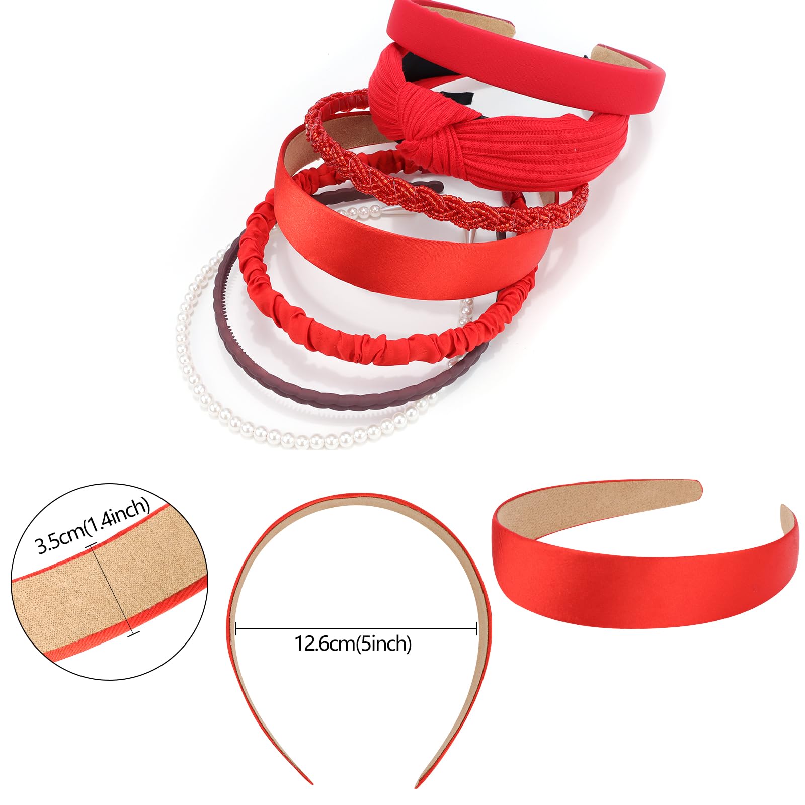 VELSCRUN all seven headbands displayed flat to show design range