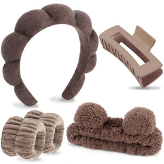 VELSCRUN spa headband front view keeps hair back for tidy skincare