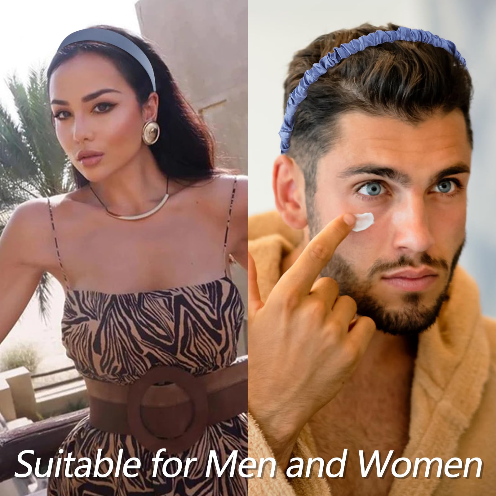 VELSCRUN model wearing headband outdoors showing secure fit and everyday style benefit