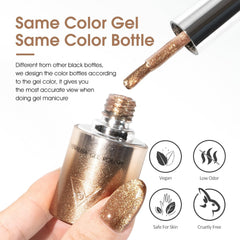 V VENALISA brush stroke of gel showing smooth coverage and high shimmer payoff