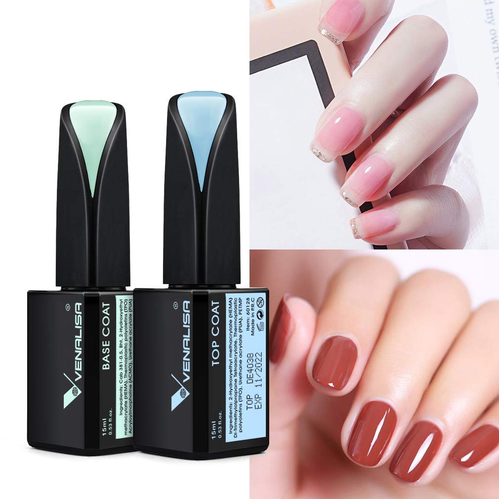 V VENALISA application on natural nails showing easy brush strokes and secure base