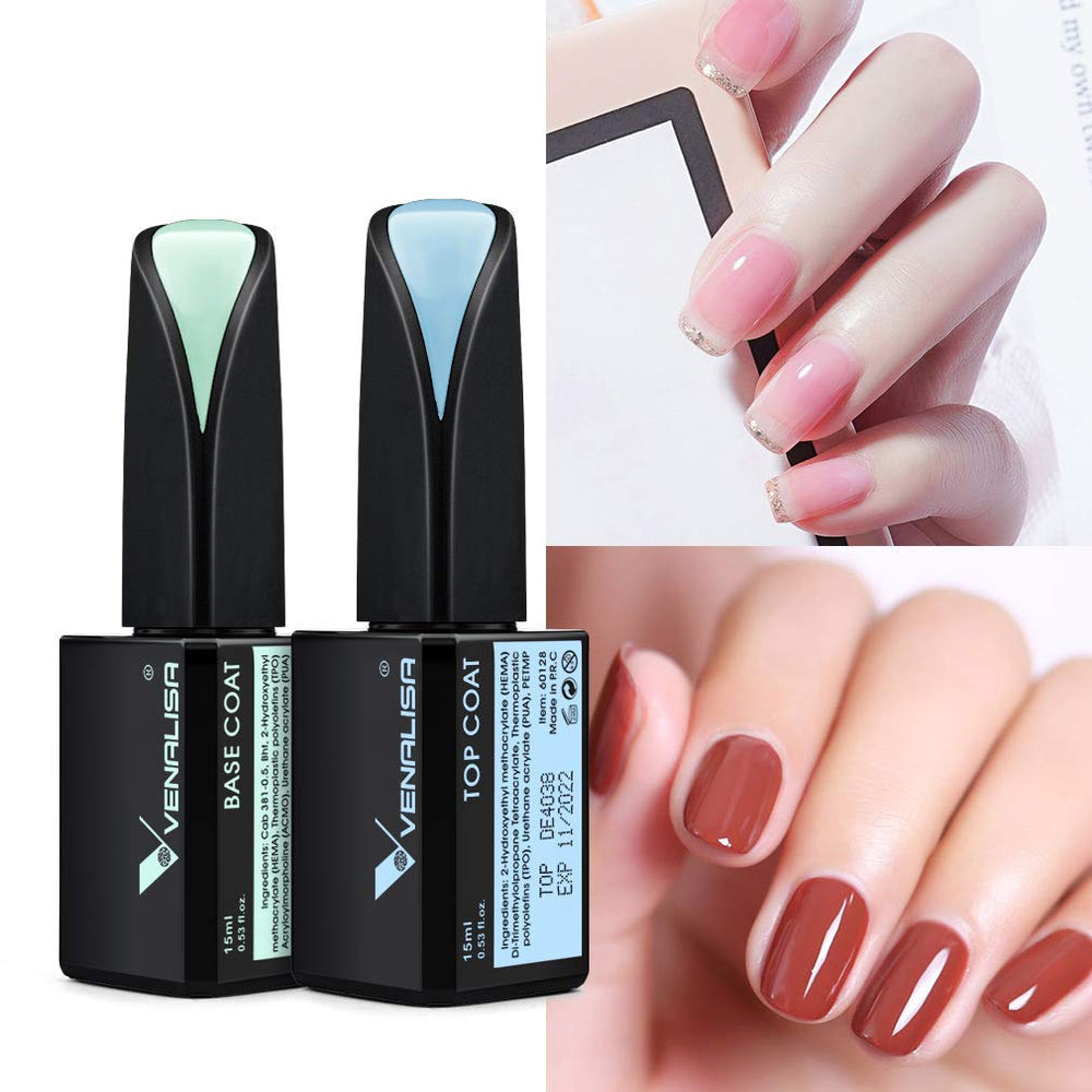V VENALISA application on natural nails showing easy brush strokes and secure base