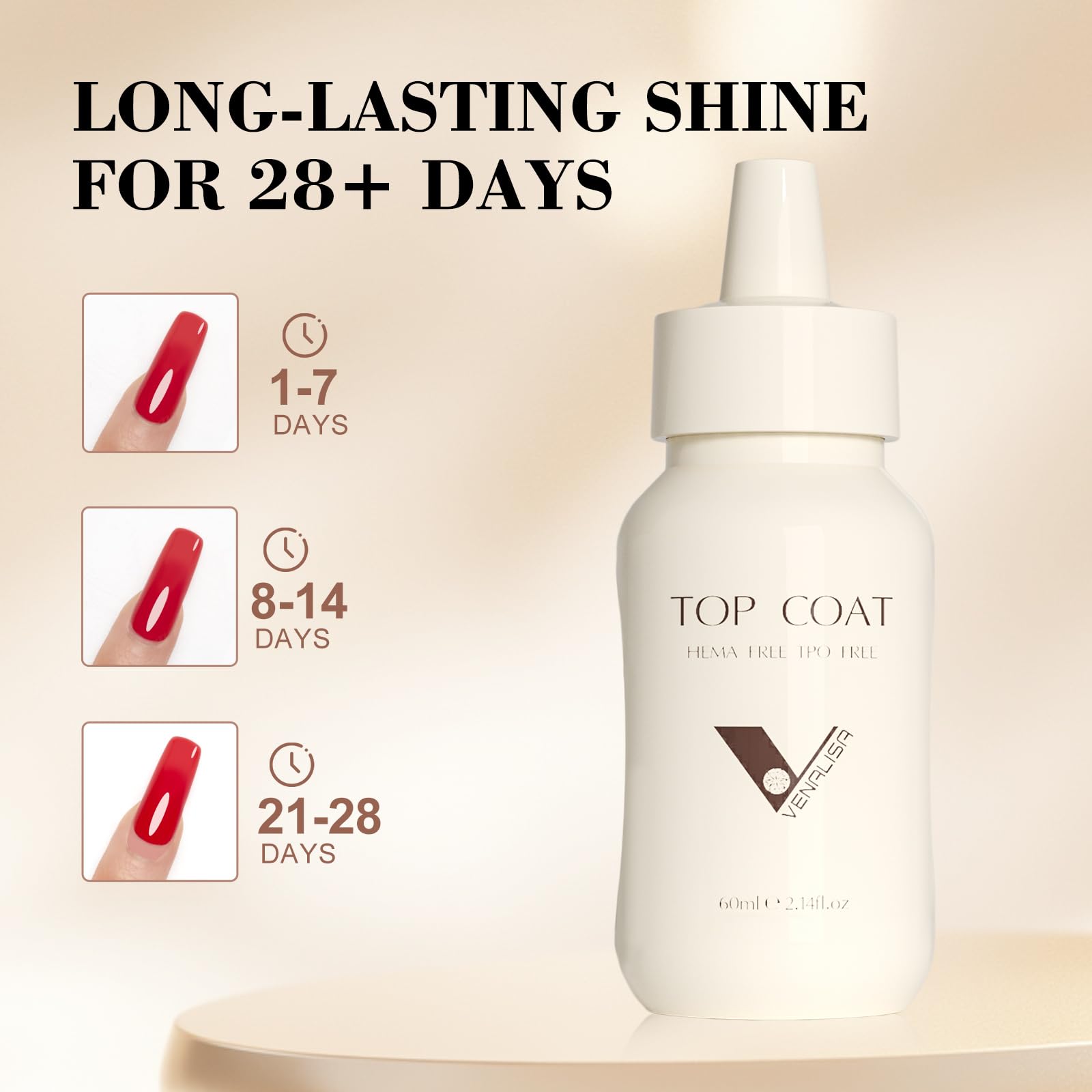 VENALISA label detail highlighting HEMA-free formula and safer ingredient profile