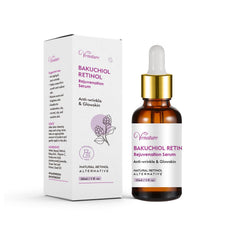 Venature front bottle showing serum and clear label benefits