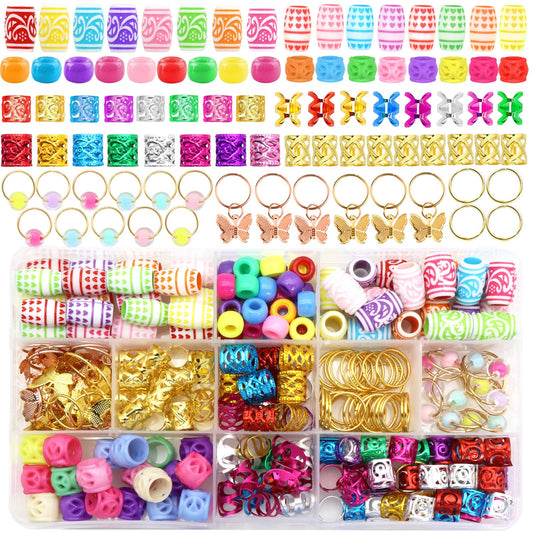 VENOFEN box overview showing 247-piece mixed-color hair jewelry set and organization benefit