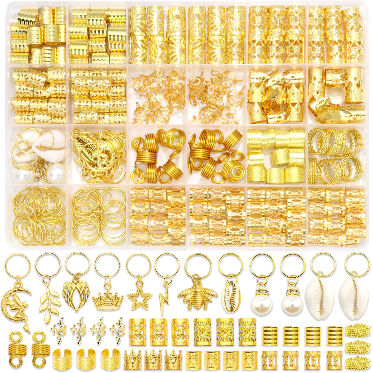 VENOFEN front packaging showing 274-piece hair jewelry kit benefits
