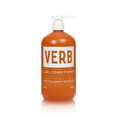 VERB front bottle shows 32 fl oz curl conditioner and benefits