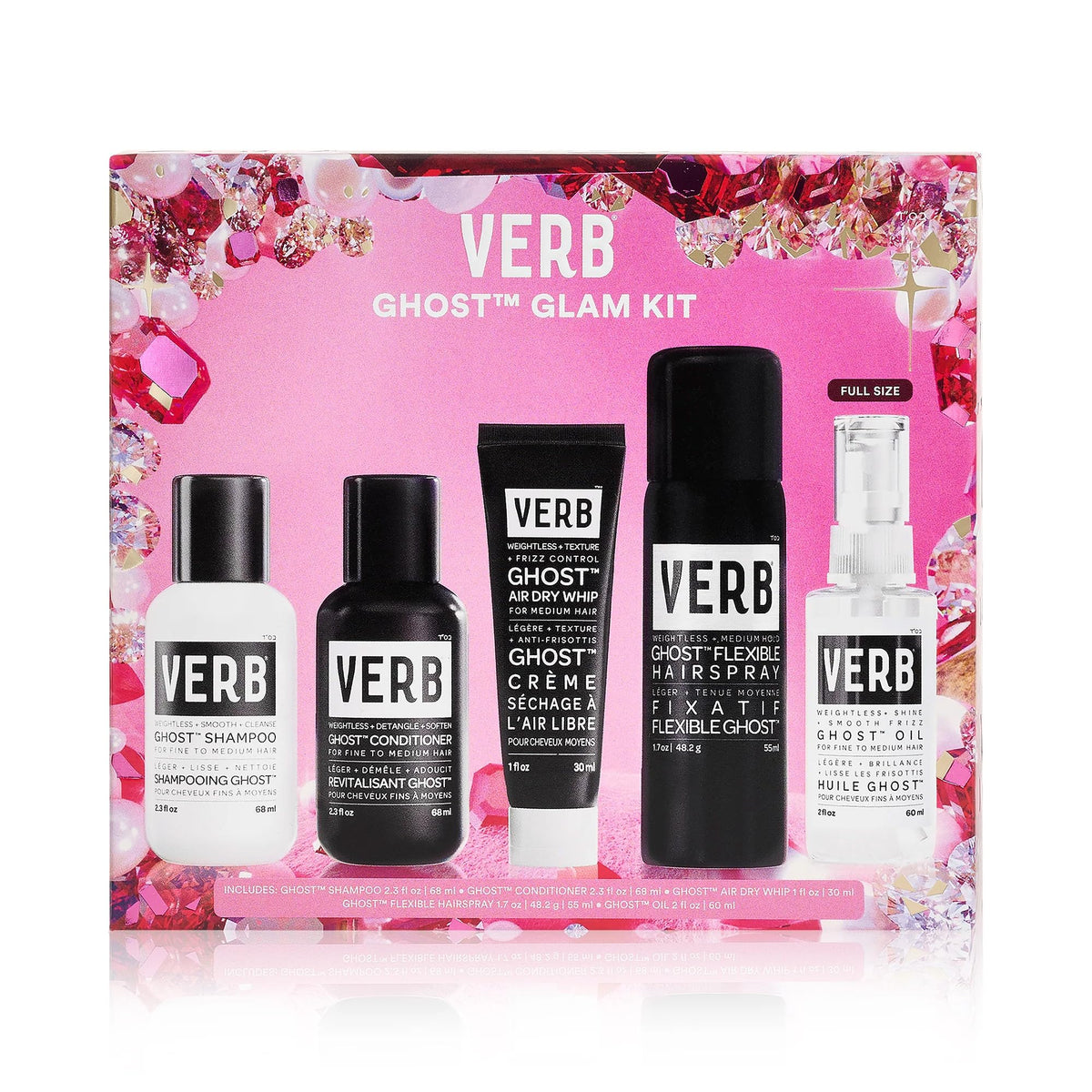 VERB Ghost™ Glam Kit front packaging showing full set and convenience
