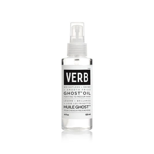 VERB Ghost Oil front bottle showing sleek packaging and lightweight formula benefits