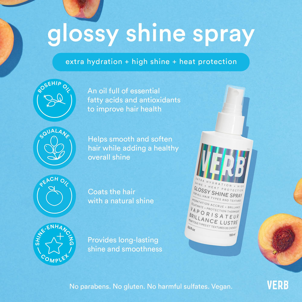 Close-up of spray mist texture from VERB showing fine, non-greasy formula that adds sheen