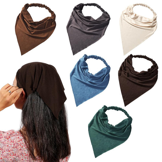 Vercret front packaging showing six colorful headscarves and included clips for easy selection