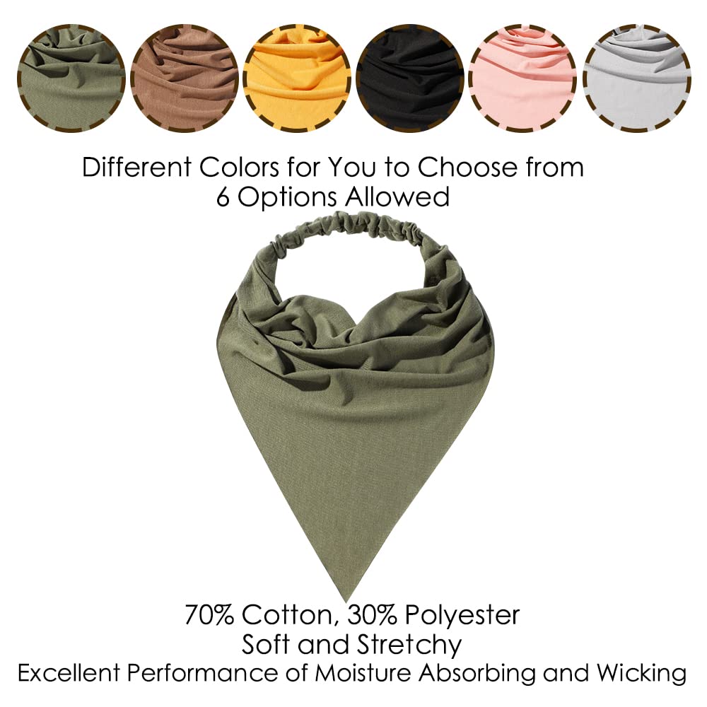 Vercret headscarf held in hand to show size and stretch for easy fit