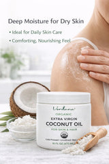Verdana coconut oil melting on hand demonstrating easy application