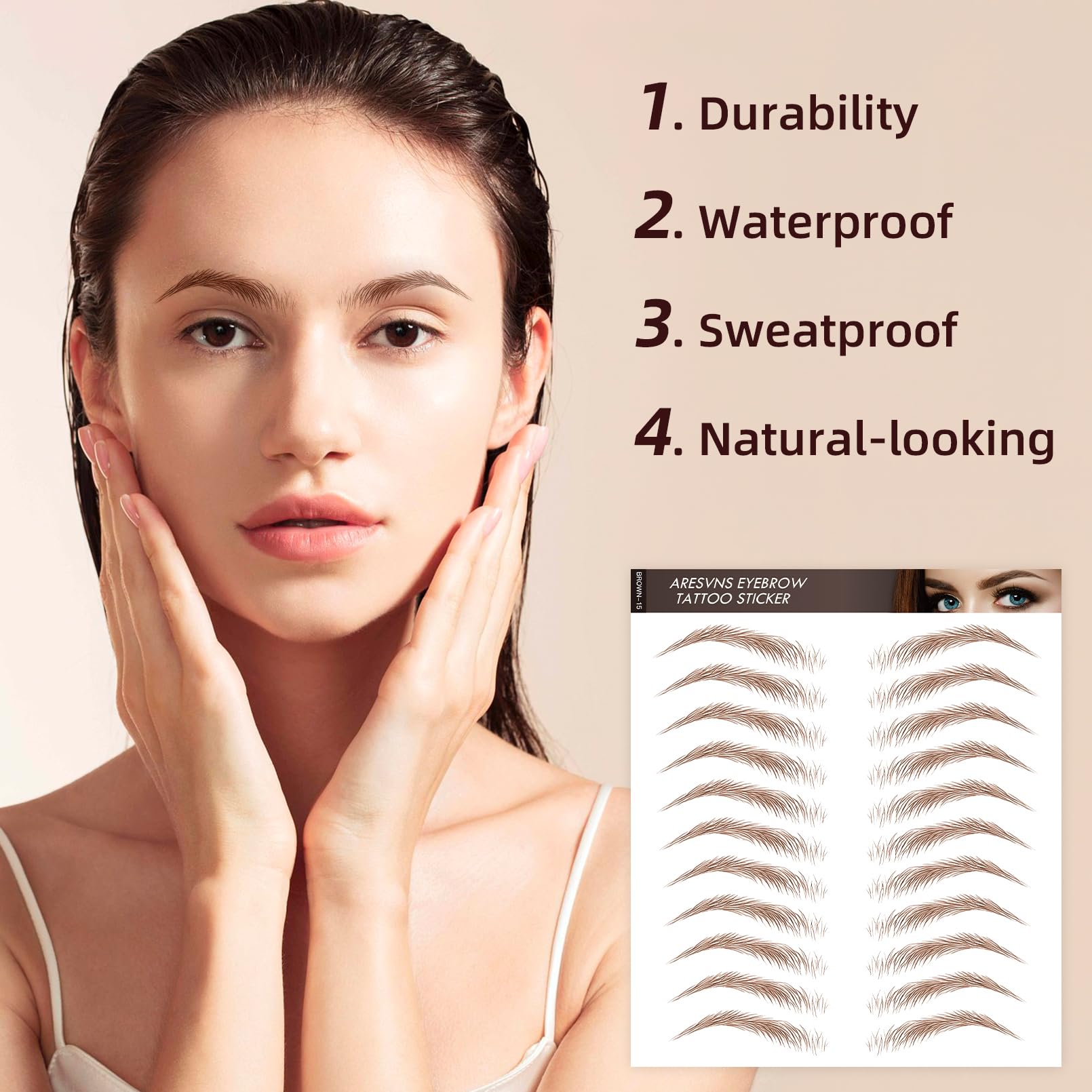 VERKSTAD application demo on eyebrow for quick grooming and easy placement benefit