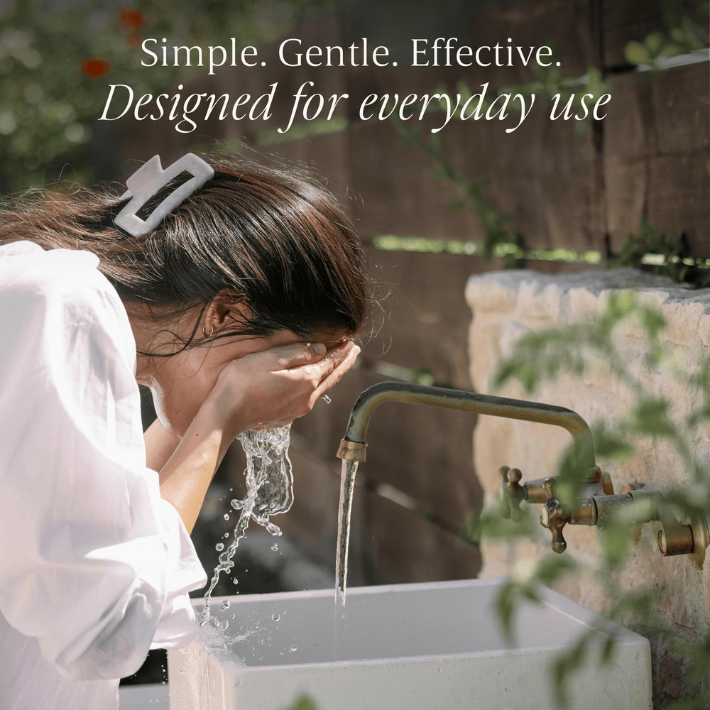 Verli bathroom sink lifestyle scene showing ritual use and calming routine benefit
