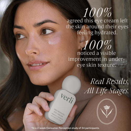 Verli cream texture close-up highlighting lightweight, hydrating finish
