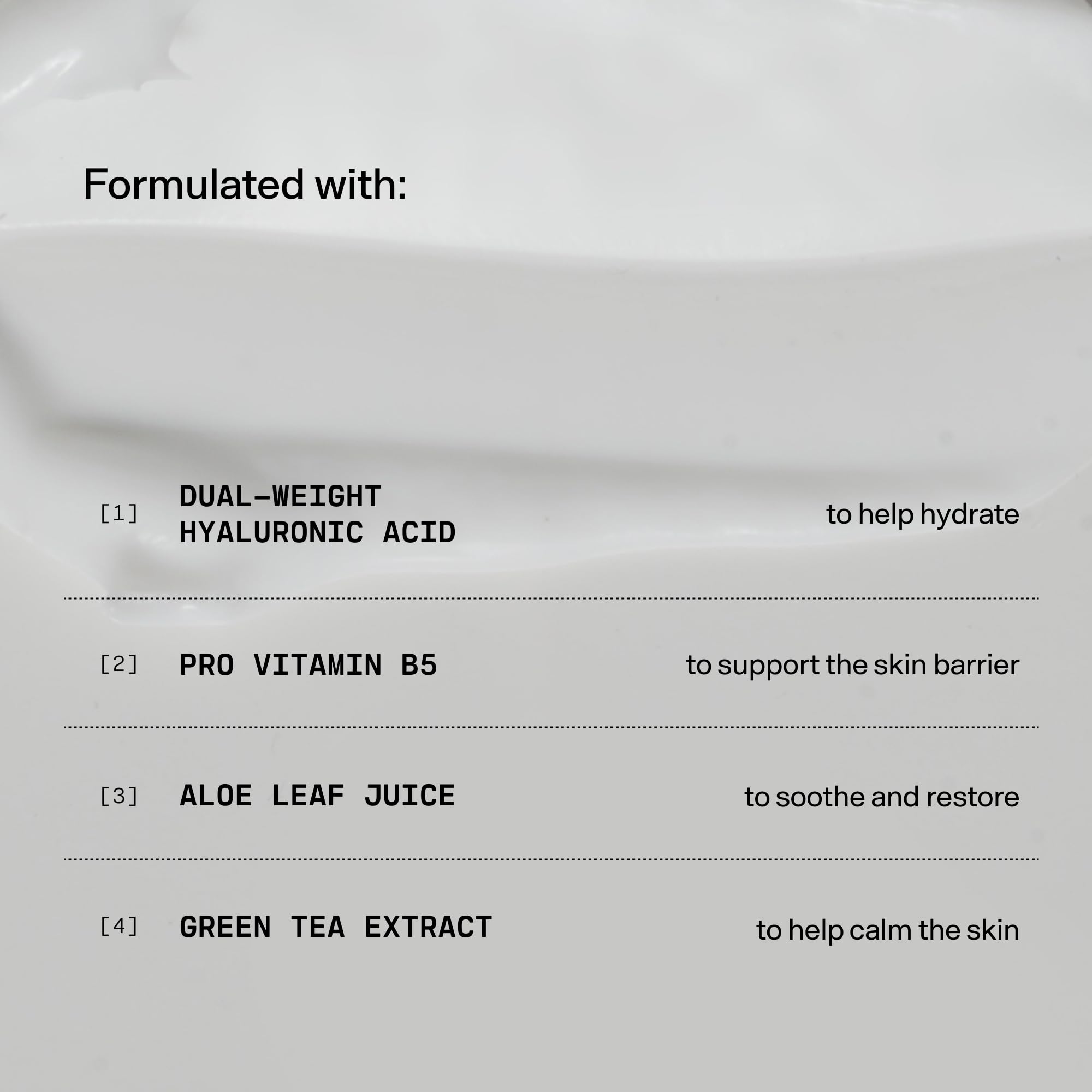 Versed cream texture close-up displaying rich, hydrating texture for moisturized skin