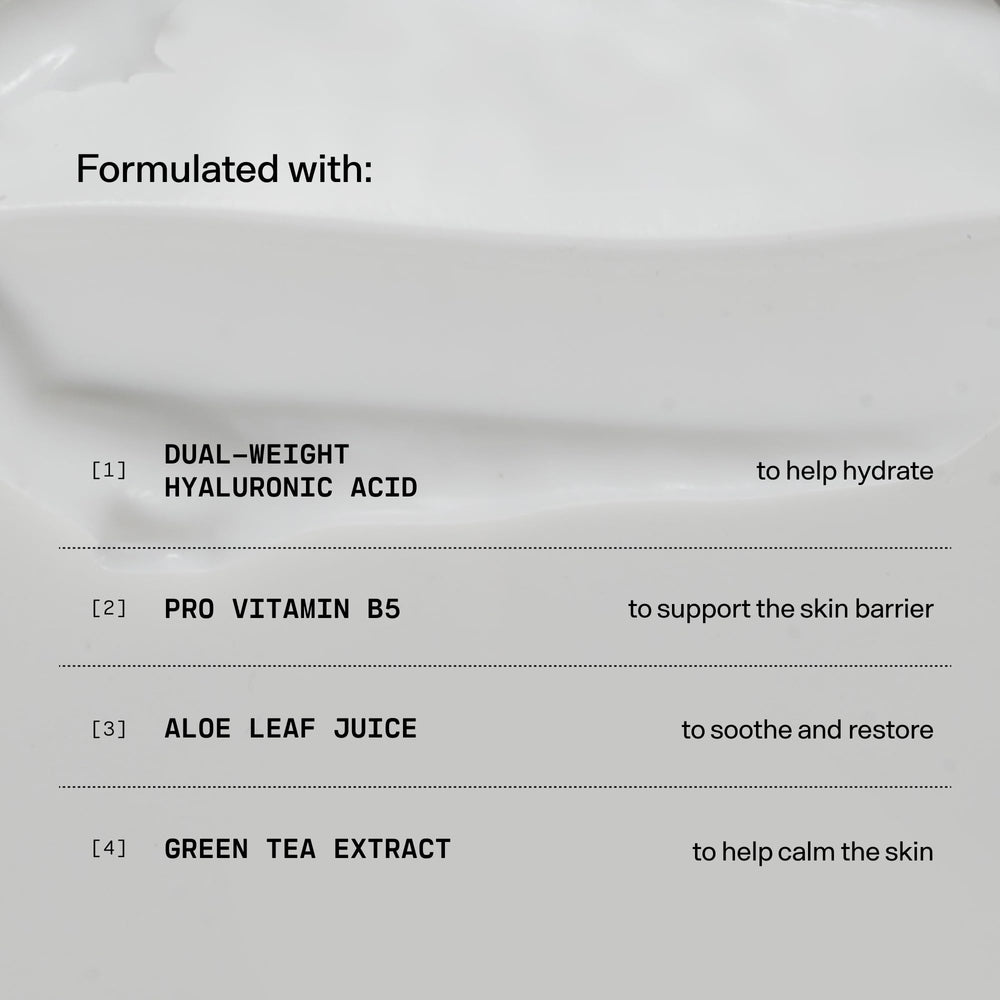 Versed cream texture close-up displaying rich, hydrating texture for moisturized skin
