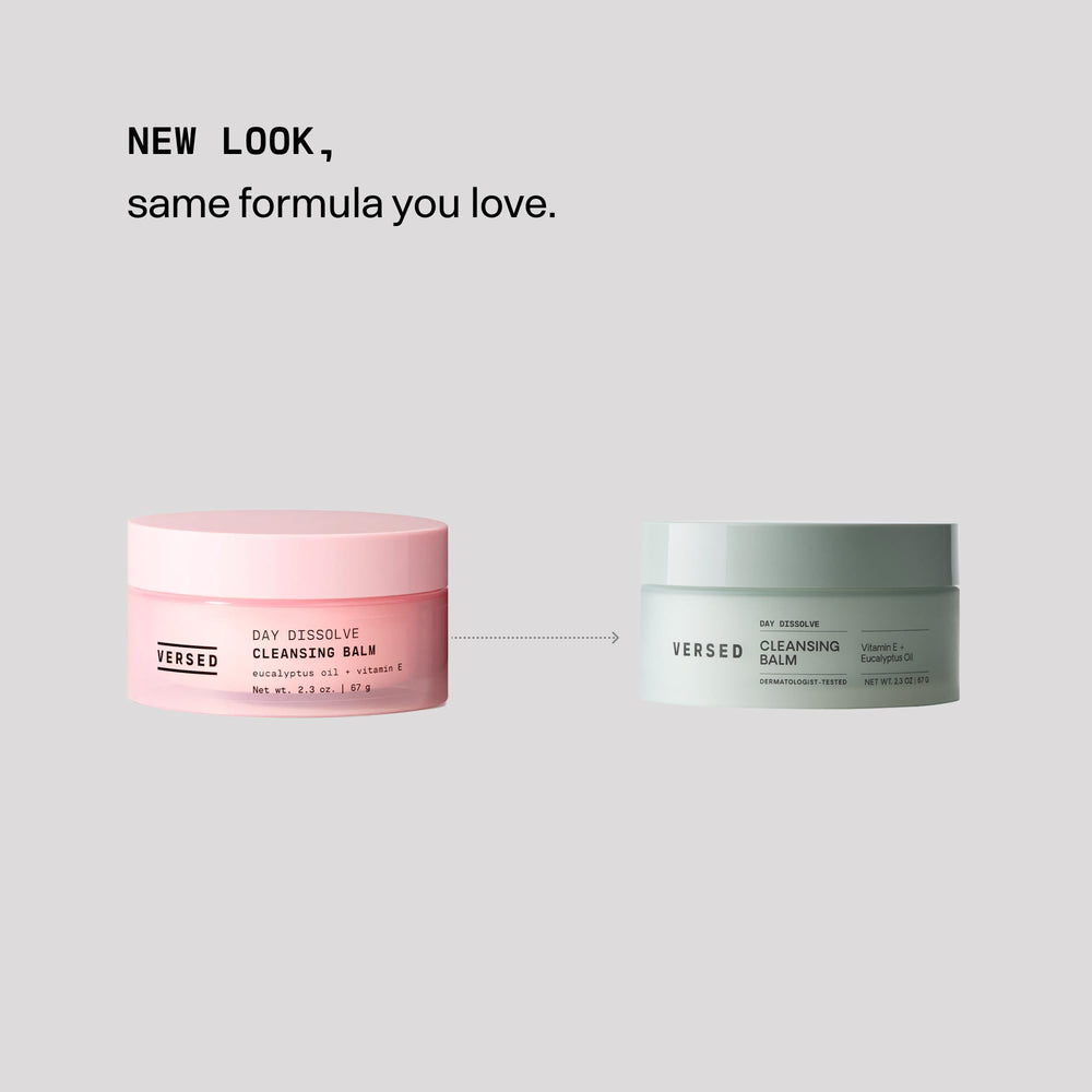 Versed Day Dissolve balm texture close-up showing smooth, emollient balm