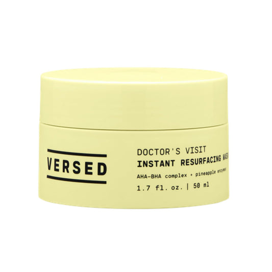Versed bottle front label showing product name and use benefit