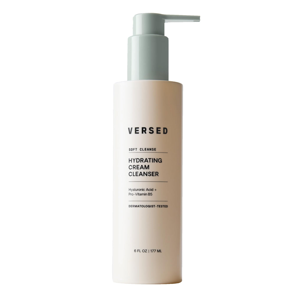 Versed bottle front packaging showing clean label and calming design benefits gentle cleansing