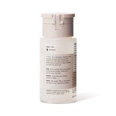 Versed milky toner texture poured from bottle highlighting lightweight hydration